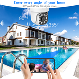 WEILAILIFE 【360° PT Digital Zoom, Two-Way Audio】 Outdoor Wireless Security Camera System Indoor PTZ Security Cameras Waterproof Home Video Surveillance
