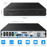 8 Channel 4K/8.0 Megapixel 2-Way Audio AI Detected POE Network Recorder
