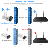 【2K,Dual Antenna Signal Enhancement】 Wireless Security Camera System,10-Channel 5.0MP NVR, 2Pcs 3.0MP Home IP Cameras,OHWOAI Indoor/Outdoor CCTV Surveillance System, AI Human Detection,IP67