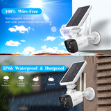 Solar Powered Outdoor 4.0MP 1600P Wireless Camera with Rechargeable Battery, WiFi Home Surveillance Camera