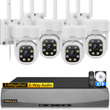(2-Way Audio & PTZ Camera) 5MP Outdoor Wireless PTZ Security Camera System,10-Channel Wi-Fi Security NVR System, WiFi Security System Pan, Indoor Video Surveillance NVR Set.