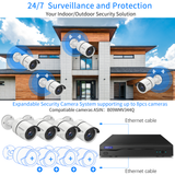 POE Security Camera System,8 Channel Poe 5MP NVR, 3pcs 5.0MP Poe IP Cameras,OHWOAI Home Video Surveillance POE Wired Indoor&Outdoor System AI Detection,Audio,IP67