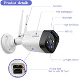 【2K 3.0MP&2 Way Audio】 Wireless Security Camera System,8CH NVR,4Pcs Dual Antenna Home WiFi IP Cameras with Floodlights,OHWOAI Surveillance Video Security System Outdoor,IP66,AI Human Detection,1TB HDD