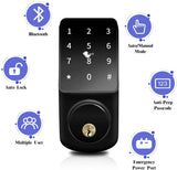 Smart Biometric Lock,Bluetooth Deadbolt,Keyless Entry Door Lock ,Smart Keypad Door Lock,Digital Door Lock,Unlock by APP, Passcode Codes, IC Card, Mechanical Key,Lock for Office Home Apartment Hotel