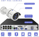 POE Security Camera System,8 Channel Poe 5MP NVR, 2pcs 5.0MP Poe IP Cameras,OHWOAI Home Video Surveillance POE Wired Indoor&Outdoor System AI Detection,Audio,IP67