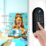 Smart Deadbolt,OHWOAI Electronic Door Lock with Keypad,Keyless Deadbolt Works with App/Fingerprint Digital Smart Door Lock,Ekeys Sharing,Auto Lock for Home,Office,Hotel,Front/Exterior Door