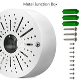 (Outdoor Security Camera Junction Box) Universal Junction Box for  Dome Turret Cameras & Solar Panel, CCTV Base Box Hide Cable, Wall Ceiling Mount Bracket, Metal Electric Enclosure（8 pack)