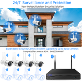 【2K,Dual Antenna Signal Enhancement】 Wireless Security Camera System,10-Channel 5.0MP NVR, 2Pcs 3.0MP Home IP Cameras,OHWOAI Indoor/Outdoor CCTV Surveillance System, AI Human Detection,IP67