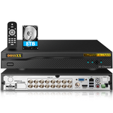 5-in-1 Digital Video Recorder 16 Channel 5.0MP HD Security DVR Recorder, 5-in-1 AHD/Analog/TVI/CVBS/IP Security Camera System, Motion Detection