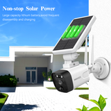 OOSSXX Solar Battery Security Camera Outdoor Wireless Solar Powered Wireless Camera with Rechargeable Battery, WiFi Home Surveillance Camera for Multi-User Use, 3.0MP with Two Way Audio 2 Packs