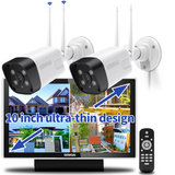Wireless Security Camera System,2Pcs 5.0MP CCTV Home Wi-Fi IP Cameras,10 Channel NVR,OHWOAI HD Surveillance Video Dual Antennas System,AI Detection,Two-way Audio