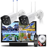 Wireless Security Camera System,2Pcs 5.0MP CCTV Home Wi-Fi IP Cameras,10 Channel NVR,OHWOAI HD Surveillance Video Dual Antennas System,AI Detection,Two-way Audio