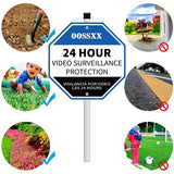 [2 Pack] OOSSXX Weather Resistant UV Protected Waterproof Yard Lawn Signs with Aluminum Stake Outdoor Use