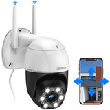 [5X Optical Zoom & Two Way Audio] Wireless PTZ Security Camera Oudoor, Video Surveillance Camera Zoom, 3MP PTZ Outdoor WiFi Camera, Home Tilt Zoom Camera, Floodlights Color Night Vision, Waterproof