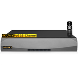 Grabador de vídeo en red POE de 16 canales, 4K / 8.0 Megapíxeles, admite hasta 16 cámaras IP de 8MP/4K, máx. 8 TB de disco duro