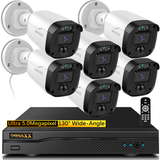 Sistema de cámaras de seguridad con cable de alta definición (5MP) para exteriores, cámaras de vigilancia de video domésticas, sistema de seguridad CCTV para exteriores, equipo de videovigilancia interior