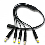 Cable divisor de energía DC de 1 macho a 5 hembras, enchufe de 5.5 x 2.1 mm para cámaras de seguridad y tiras de luces LED