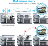 (Sistema de monitor todo en uno) Sistema de cámara de seguridad inalámbrica para exteriores mejorado con monitor y WiFi, sistema de vigilancia doméstica con video de 3.0MP