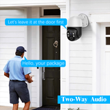 OOSSXX (Cámara de seguridad doméstica exterior PTZ PoE de 4K/8.0 MP) Sistema de cámaras de seguridad para exteriores con cable y vigilancia de video IP