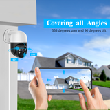 Sistema de cámaras de seguridad para el hogar al aire libre con cableado PoE y audio bidireccional (4K/8.0 Megapíxeles y Zoom Digital PTZ) por favor