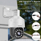 OOSSXX (Zoom Digital PTZ de 4K/8.0 Megapíxeles y Audio Bidireccional) Sistema de Cámaras de Seguridad para Exteriores con Cable PoE, Sistema de Cámaras de Vigilancia de Video al Aire Libre con Cableado