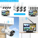 (Sistema de monitor todo en uno) Sistema de cámara de seguridad inalámbrica para exteriores mejorado con monitor y WiFi, sistema de vigilancia doméstica con video de 3.0MP