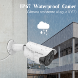Cámara de seguridad PoE de 5.0MP, cámara IP de vigilancia con cable para exteriores/interiores, con audio bidireccional, visión nocturna y detección de movimiento