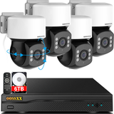 Sistema de cámaras de seguridad con cable para exteriores (360° PTZ Digital Zoom) - Cámaras de videovigilancia para el hogar CCTV, Equipo de videovigilancia exterior, Equipamiento de videovigilancia interior