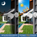 Luz solar con sensor de movimiento para exteriores, reflector de seguridad solar inalámbrico, focos LED de 800 lúmenes para jardín, patio trasero, camino, porche