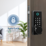 Cerradura inteligente sin llave con entrada Bluetooth, bloqueo automático con huella digital para hogar, apartamento u hotel. Funciona con control de aplicación y contraseña digital (modelo geométrico)