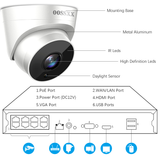 Sistema de cámaras de vigilancia de video PoE de 8CH y 4K/8.0 megapíxeles, con 4 cámaras de seguridad IP PoE de 8MP para exteriores y un NVR de 8 canales de 8MP con disco duro de 2TB preinstalado