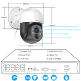 OOSSXX (Cámara de seguridad doméstica exterior PTZ PoE de 4K/8.0 MP) Sistema de cámaras de seguridad para exteriores con cable y vigilancia de video IP