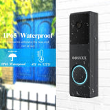 OOSSXX (Timbre de Video Inteligente) Timbre de Video con Cámara Alimentado por Batería Recargable con Timbre Interior, Kit de Timbre de Video de Seguridad para el Hogar Inteligente Inalámbrico de 2K HD, Anillo Exterior Impermeable IP65 Wi-Fi