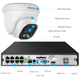 OOSSXX (Cámara de Seguridad para Exteriores con Cable PoE, 4K/8.0 Megapíxeles y Ángulo Ultra Amplio de 130°) con Audio - Sistema de Cámaras de Vigilancia para Exteriores con Cableado IP
