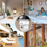 Cámara de bombilla inteligente YOUYIDESI Smart de 360 grados con Wi-Fi de doble banda, sensor de movimiento y video seguro para seguridad en el hogar - Cámara de bombilla inalámbrica HD de 5MP (paquete de 2)