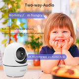 Monitor de bebé con cámara digital, cámara de seguridad inalámbrica para interiores de 1080p, cámara de vigilancia giratoria OHWOAI, con audio bidireccional, visión nocturna y detección de movimiento