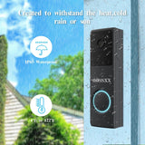 OOSSXX (Timbre de Video Inteligente) Timbre de Video con Cámara Alimentado por Batería Recargable con Timbre Interior, Kit de Timbre de Video de Seguridad para el Hogar Inteligente Inalámbrico de 2K HD, Anillo Exterior Impermeable IP65 Wi-Fi